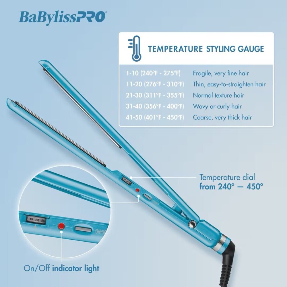 BaBylissPRO Nano Titanium 1" Ultra-Thin Straightener